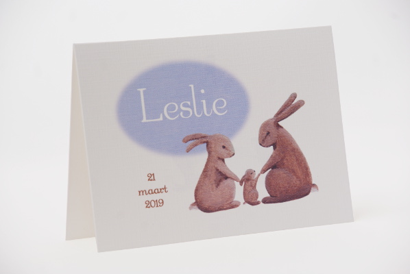 geboortekaartje leslie lila